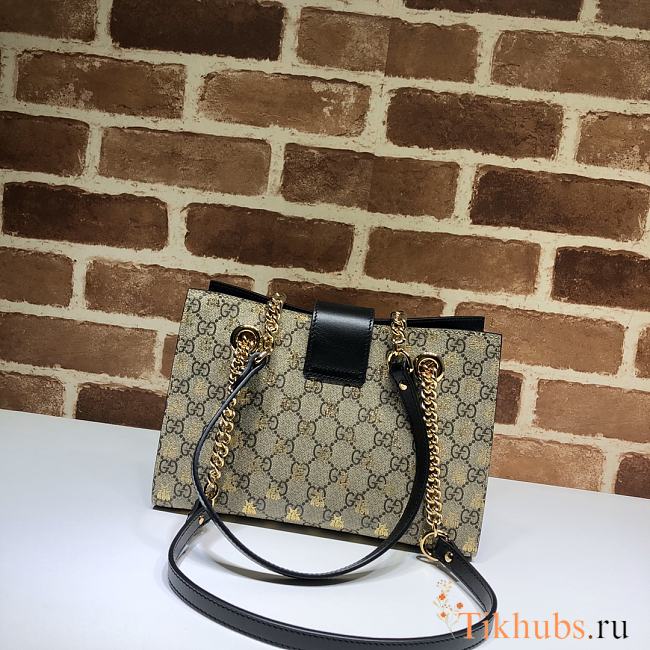 GUCCI Padlock Small GG Shoulder Bag Beige/Ebony 498156 Size 26x18x10 cm - 1