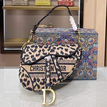 DIOR Saddle Leopard Print 9012 Size 25.5×20×6.5 cm