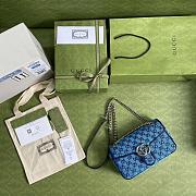 Gucci Shoulder GG Marmont Mini Blue 443497 Size 26x15x7cm - 4