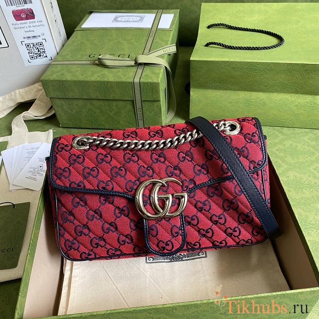 Gucci Shoulder GG Marmont Mini Red 443497 Size 26x15x7cm - 1