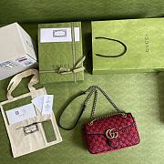 Gucci Shoulder GG Marmont Mini Red 443497 Size 26x15x7cm - 2