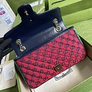 Gucci Shoulder GG Marmont Mini Red Color-Blocked Canvas 443497 Size 26x15x7cm - 2