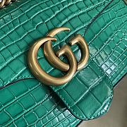 Gucci Shoulder GG Marmont Mini Green Crocodile Pattern/Cowhide 443497 Size 26x15x7cm - 4