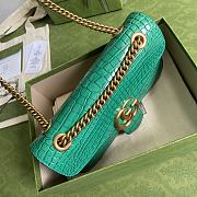 Gucci Shoulder GG Marmont Mini Green Crocodile Pattern/Cowhide 443497 Size 26x15x7cm - 5
