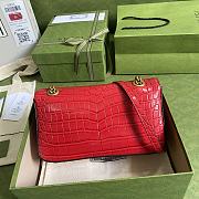 Gucci Shoulder GG Marmont Mini Red Crocodile Pattern/Cowhide 443497 Size 26x15x7cm - 5