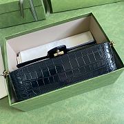 Details Gucci Shoulder GG Marmont Mini Black Crocodile Pattern/Cowhide 443497 Size 26x15x7cm - 2