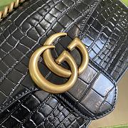 Details Gucci Shoulder GG Marmont Mini Black Crocodile Pattern/Cowhide 443497 Size 26x15x7cm - 5