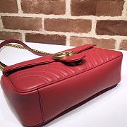 GG Marmont Shoulder Bag Red Full Leather 443497 Size 26x15x7 cm - 5