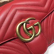 GG Marmont Shoulder Bag Red Full Leather 443497 Size 26x15x7 cm - 3