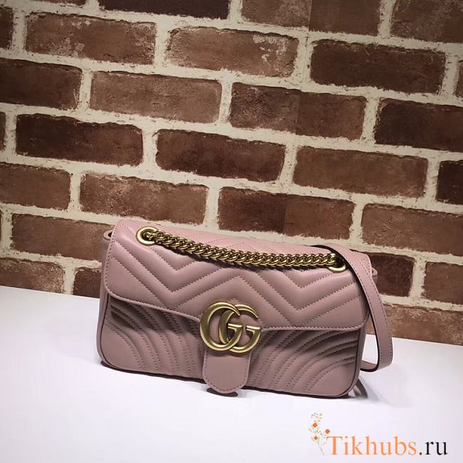 GG Marmont Shoulder Bag Nude Powder 443497 Size 26x15x7 cm - 1