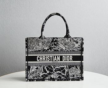 Dior Tote Book Around the World Black 1286 Size 36.5x28x17.5 cm