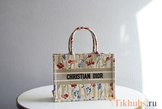Dior Tote Book Hibiscus Small 1286 Size 36.5x28x16 cm - 1