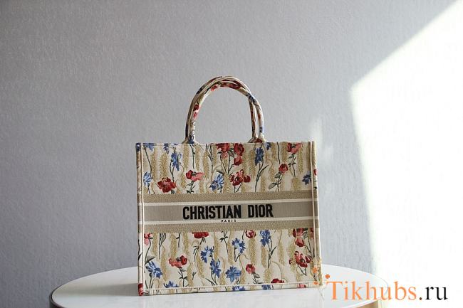 Dior Tote Book Hibiscus Large 1286 Size 41.5x35x18 cm - 1