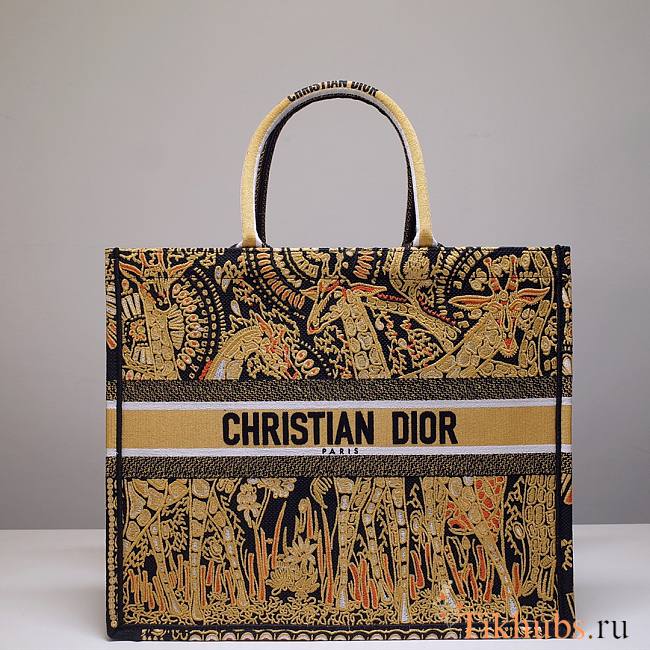 Dior Big Fire Tote Bag 1286 Size 41.5x34.5x16 cm - 1