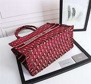 Dior Tote Book Medium Embroidered Red Velvet D1286 Size 36.5 x 28 x 17.5 cm - 4