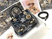 LADY DIOR Embroidered Star Beads Cattle Leather M0565 Size 24x20x11 cm - 1