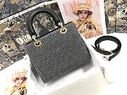 LADY DIOR Embroidered Star Beads Cattle Leather M0565 Size 24x20x11 cm - 2