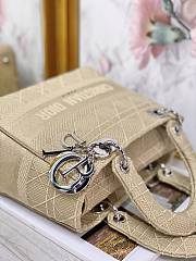 Dior Medium Lady D-Lite Handbag Khaki Silver Buckle M0565 Size 24x20x11 cm - 3