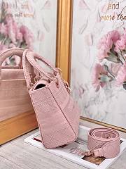 Dior Medium Lady D-Lite Handbag Pink Rose Gold M0565 Size 24x20x11 cm - 5