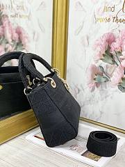 Dior Medium Lady D-Lite Handbag Black Gold Buckle M0565 Size 24x20x11 cm - 3