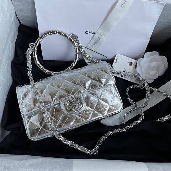 Chanel Handbag Silver AS1665 Size 18x11x5 cm