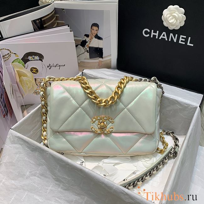 Chanel 19 Bag Flap Bag Symphony White AS1160 Size 26 cm - 1