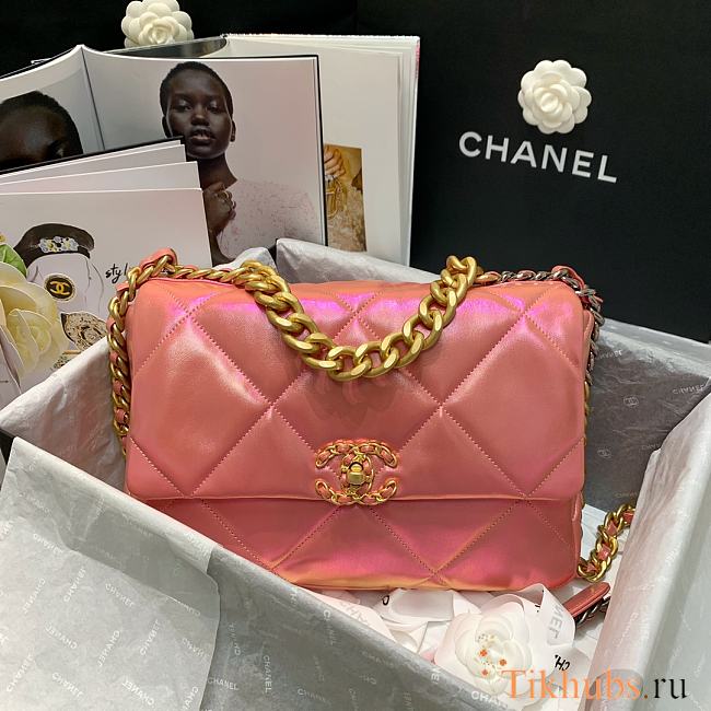 Chanel 19 Bag Flap Bag Symphony Pink AS1161 Size 30 cm - 1