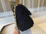 Chanel Lamb Hair Flap Bag Black AS1160 Size 26 - 6
