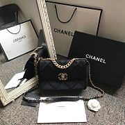 Chanel Latest Small Flap Bag Classic Black AS1160 Size 16x26x9cm - 1