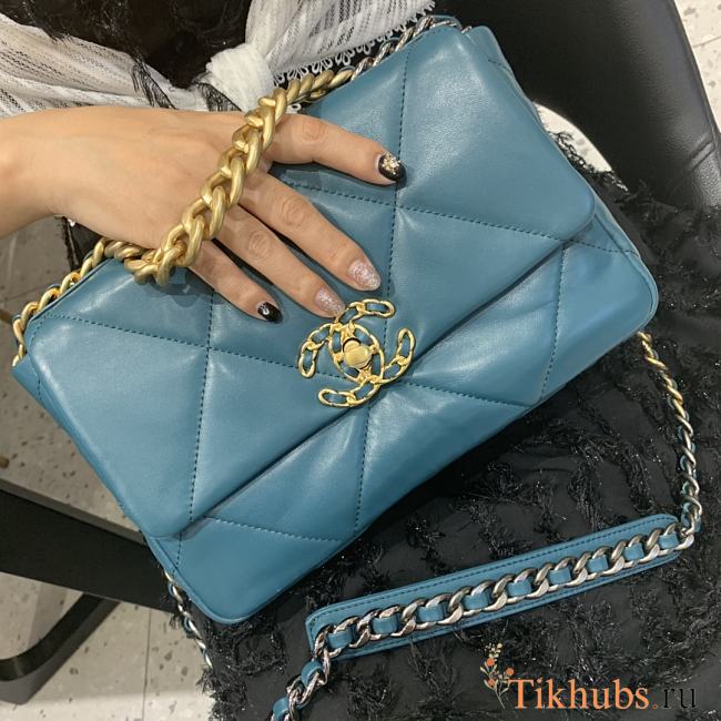 Chanel Lingge Tofu Bag Blue AS1160 Size 26x9x16 cm - 1