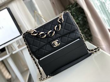 Chanel 2020 Cruise Leather Flap Bag Black AS1353 24x16x6 cm
