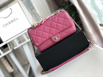 Chanel 2020 Cruise Leather Flap Bag Pink AS1353 24x16x6 cm