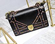 Diorama Black Premium Goatskin Flip-Top Handbag Size 25x15.5x8 cm - 1