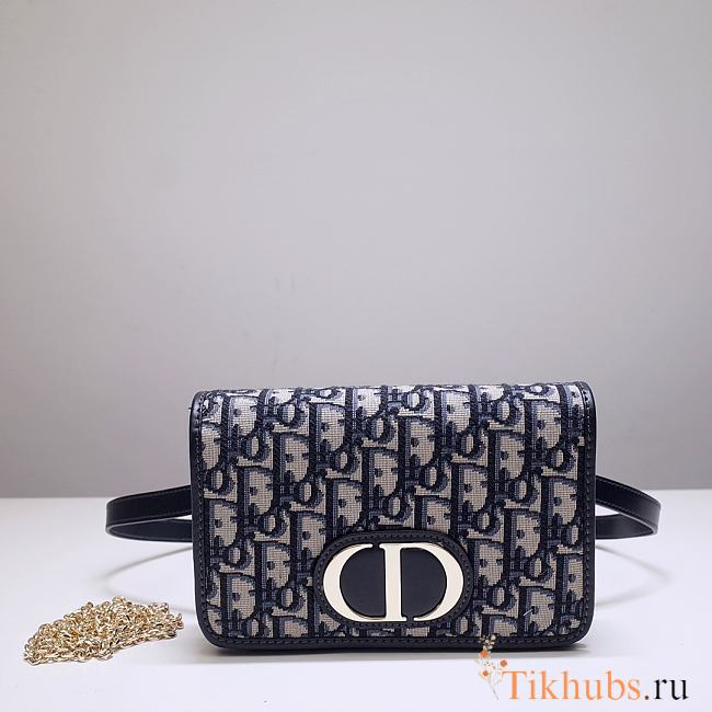 Dior Montaigne Waist Bag WOC 2-in-1 blue Dior Oblique 9909 Size 19x12.5x4 cm - 1