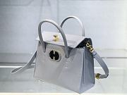 Dior 30 Montaigne St Honoré Grained Calfskin Gray Size 25x19x12 cm - 5