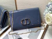 Dior 30 Montaigne Bag Patent Leather Dark Blue 2245A Size 22x14x4cm - 1
