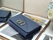 Dior 30 Montaigne Bag Patent Leather Dark Blue 2245A Size 22x14x4cm - 5