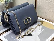 Dior 30 Montaigne Bag Patent Leather Dark Blue 2245A Size 22x14x4cm - 2