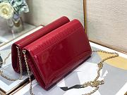 Dior 30 Montaigne Bag Patent Leather Red 2245A Size 22x14x4cm - 3