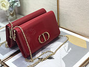 Dior 30 Montaigne Bag Patent Leather Red 2245A Size 22x14x4cm - 2