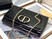 Dior 30 Montaigne Bag Patent Leather Black 2245A Size 22x14x4cm - 2