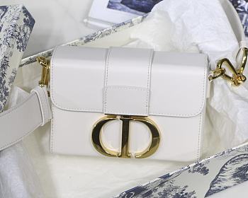 Dior 30 Montaigne Cowhide Mini Box White Size 17.5x11.5x5 cm