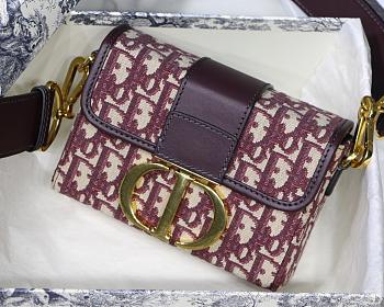 Dior 30 Montaigne Cowhide Mini Box Denim Size 17.5x11.5x5 cm