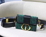  Dior 30 Montaigne Cowhide Mini Box Denim Green Size 17.5x11.5x5 cm - 1