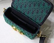  Dior 30 Montaigne Cowhide Mini Box Denim Green Size 17.5x11.5x5 cm - 3