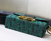  Dior 30 Montaigne Cowhide Mini Box Denim Green Size 17.5x11.5x5 cm - 2