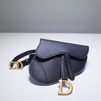 Dior Saddle Bag With Belt Black 1003L Size 18.5x11x2 cm