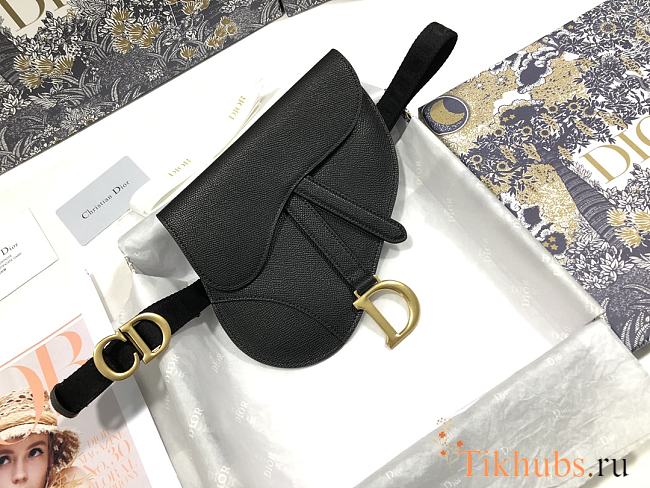 Dior Saddle Calf Waist Bag With Palm Print Black S5632 Size 20x17x2 cm - 1