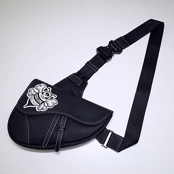 Dior Pre-Fall Men's Saddle Bag Black 83146 Size 20x28.6x5 cm
