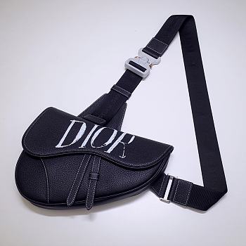 Dior Pre-Fall Men's Saddle Bag Black/White 83146 Size 20x28.6x5 cm